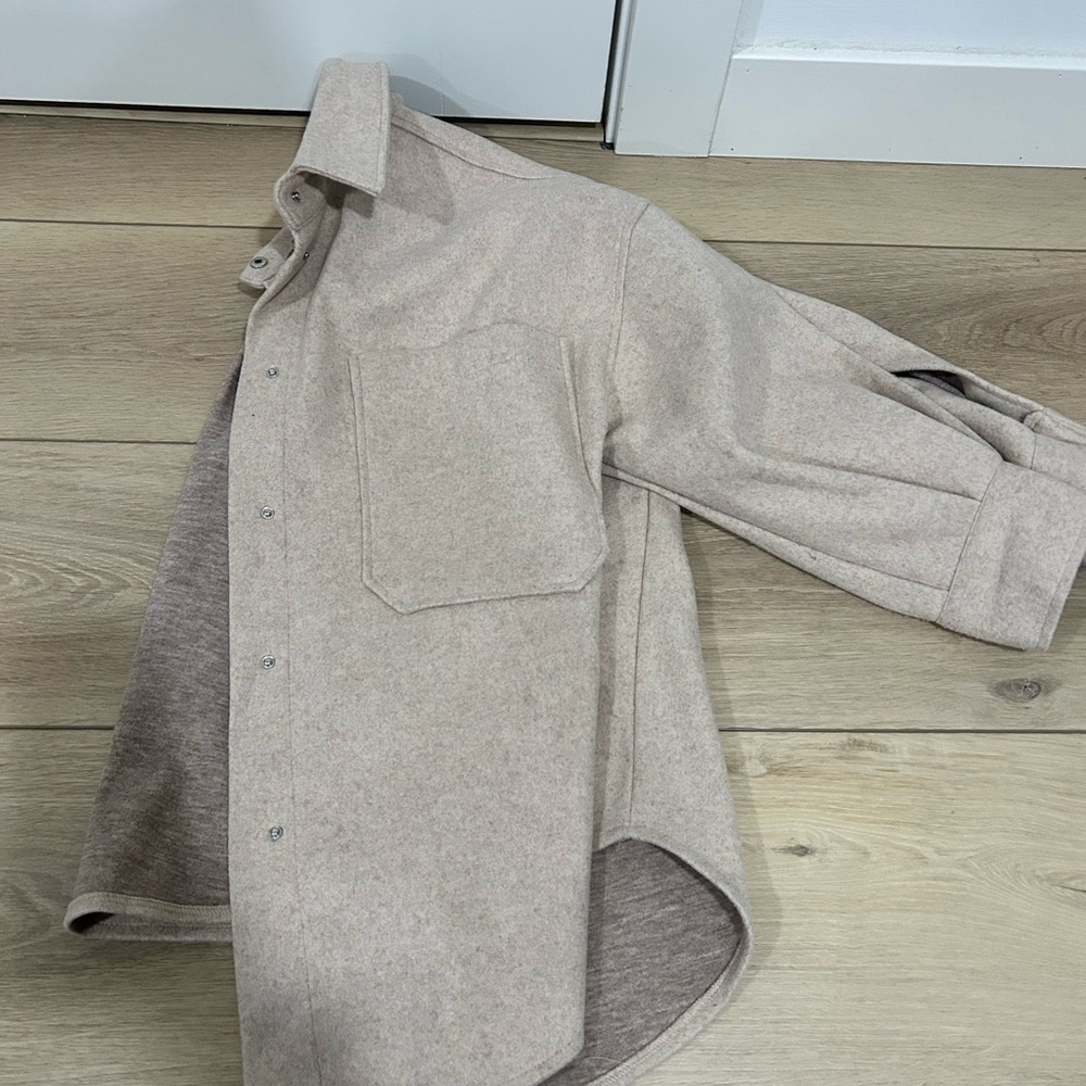 thick wool beige jacket button up size small